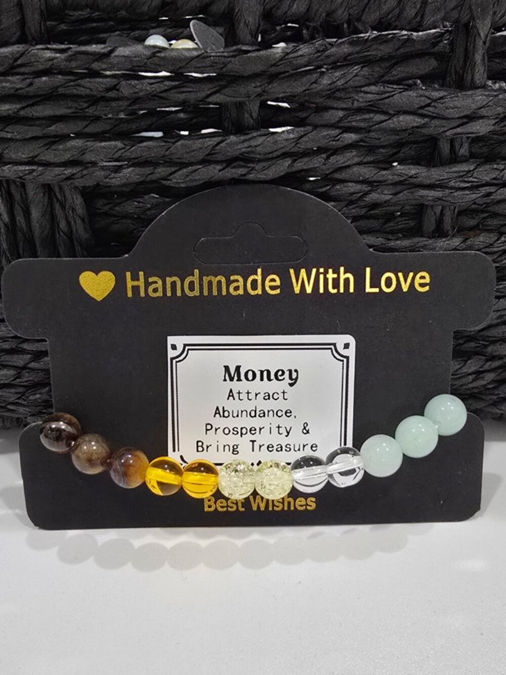 Hand Crafted ✦ Money Attraction Stretch Bracelet ✦ Wealth Abundance & Prosperity - Picture 7 of 8